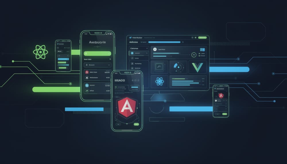 React, Angular ou Vue em 2026: qual faz mais sentido para apps e painéis administrativos?
